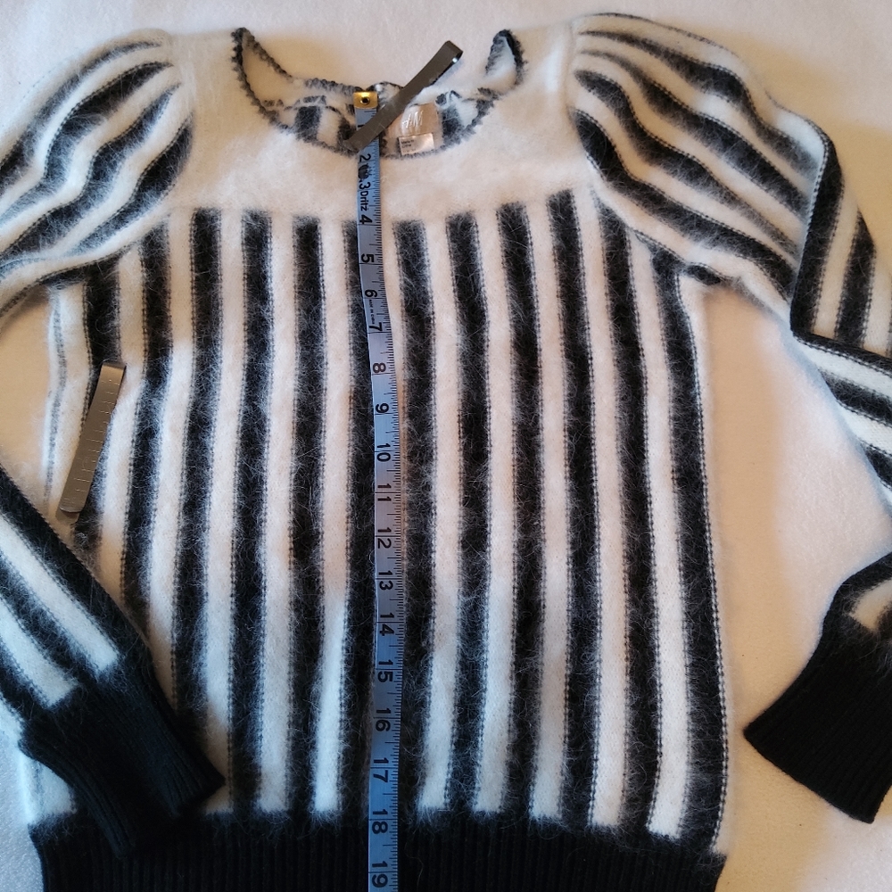 H&M black and white striped washable wool sweater size 4